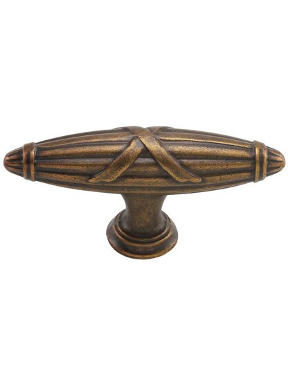 Delphi Ribbon and Reed T-Pull - 2 3/4 inch in German Bronze.